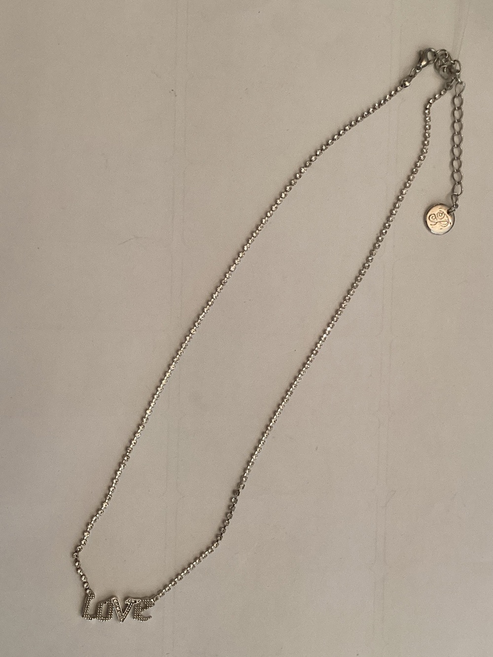 Plunder Silver Pavé LOVE Pendant Necklace -‎ Silver
